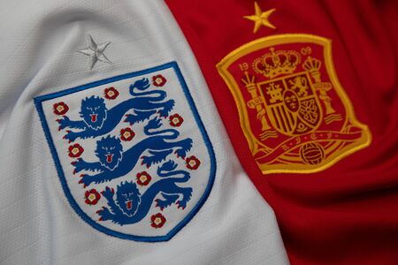 httpsus.123rf.com450wmcharnsitrcharnsitr1806charnsitr180600074133266156-bangkok-thailand-june-5-the-logo-of-england-and-spain-national-football-team-on-football.jpg
