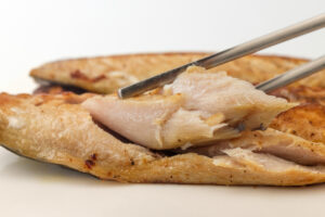 Grilled mackerel on white background
