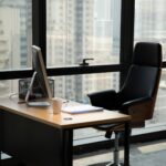 office interior with a table and chairs