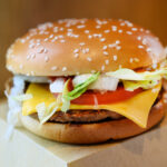A McDonald's "PLT" burger with a Beyond Meat plant-based patty at one of 28 test restaurant locations in London, Ontario